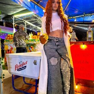 Maxi jeans skirt fashion nova small